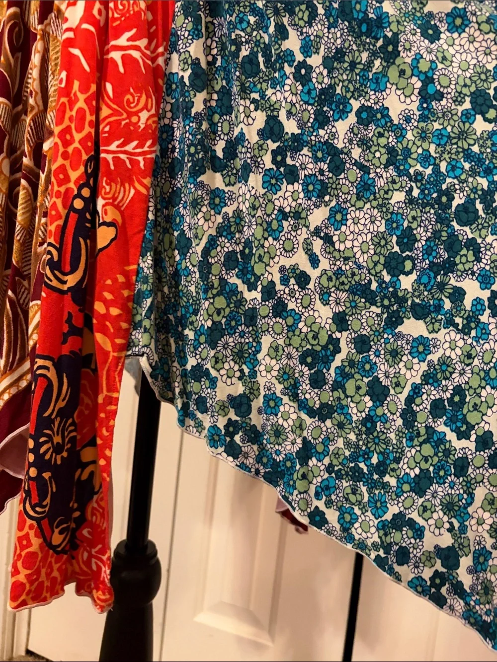 Free People Can’t Tie Me Down Mixed Print Asymmetrical Handkerchief Hem